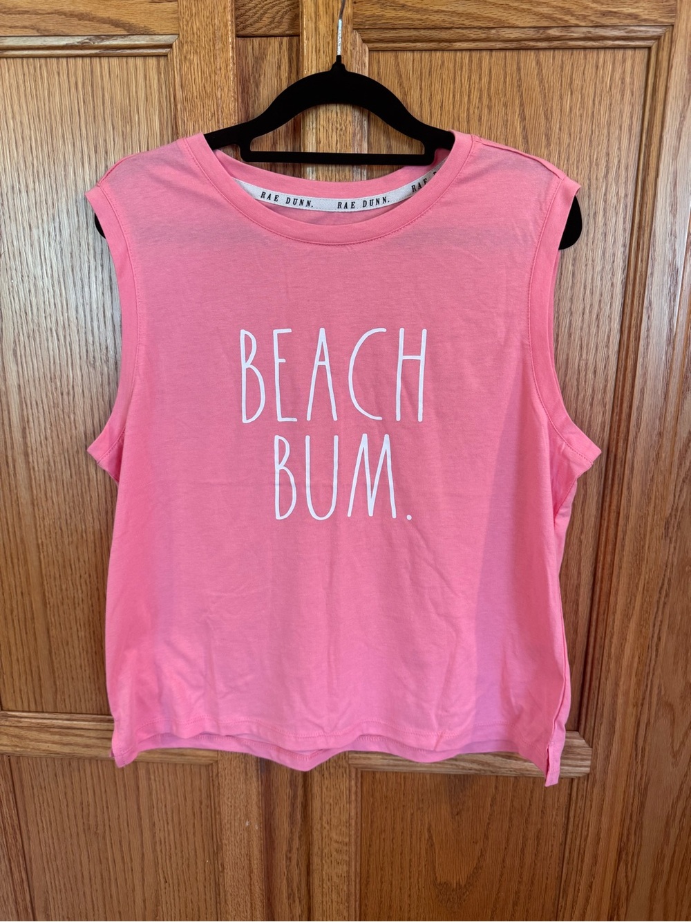 Rae Dunn Beach Bum Pink Graphic Tank Top M